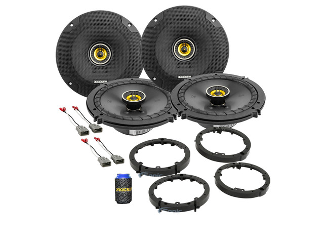 2 Pairs of 6.5 inch Speakers for 2008-2022 Honda Accord Kicker CS Series Upgrade Kit Front and Rear with Harnesses and Adapters