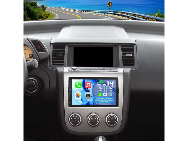 Android 14 Double Din Car Stereo Radio for Nissan Murano 2003-2008 7' Touchscreen Car Radio w/Wireless Carplay Android Auto GPS WiFi Bluetooth...