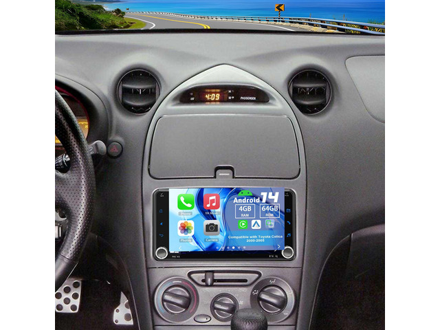 Double Din Car Stereo Upgrade Radio for Toyota Celica 2000-2005 Android 14 4G+64G 7' Touchscreen Wireless Carplay Android Auto GPS WiFi Bluetooth...