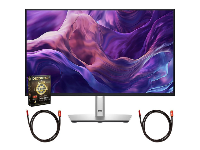 P2425H 24 inch Full HD 1080p 16:9 LED Monitor Black/Silver Bundle with 2X Deco Gear 6FT Universal 4K HDMI 2.0 Cable and Deco Gear CPS Exclusive 26...