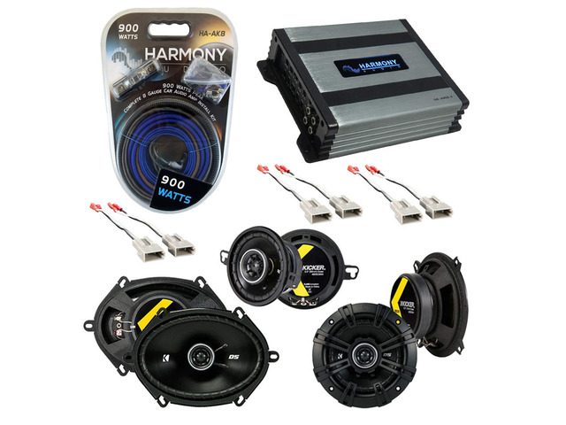 Compatible with Ford Mustang 1986-1993 Factory Speaker Replacement Kicker Bundle DS Series & Harmony HA-A400.4