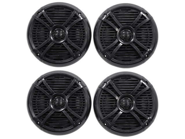 RMSTS80B 8' 2-Way Water-Resistant Marine Boat Speakers, 4-Pack 1000W Peak/125W RMS, 4 Ohm, PEI Dome Tweeter, Polypropylene Cone, UV Resistant,...