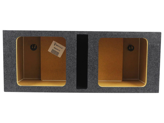 RKDV12 Dual 12' Vented Car Subwoofer Enclosure, Solo Baric L7/L5 Square Sub Box, Kicker S12L7 Compatible, Ported, 3/4' MDF, Made in USA, 39Hz...