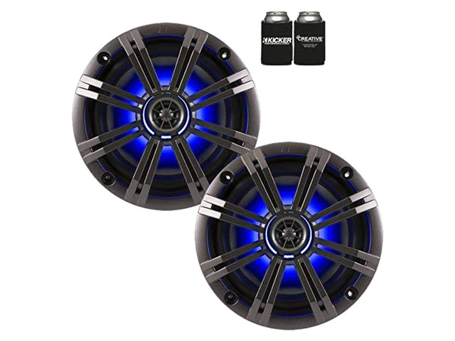 OEM Replacement Charcoal 6.5' 4-Ohm Coaxial Marine Speakers (Pair)