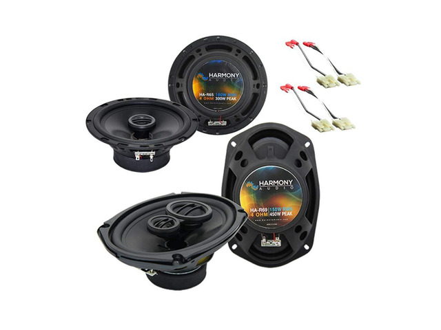 6.5' 6x9 Speaker Replacement Fits Nissan Frontier 2005-2015 Plug-in factory harness included, front and rear door pairs, 6.5 inch upgrade, 450W...