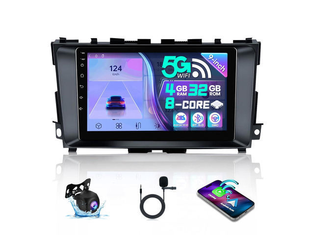 8 Core 4+32GB Car Radio for Nissan Altima 2013-2018 with Wireless Carplay Android Auto 9 Inch IPS HD Touchscreen for Altima Stereo 5Ghz WiFi GPS...