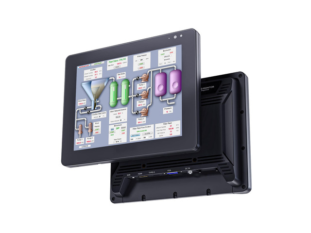 8 Ratio 4:3 1000 Nits IP65 Monitor, HDMI/VGA Industrial Touch Display- Optical Bonding, Auto Dimming & Waterproof Design (819H/C Full IP65 HDMI...