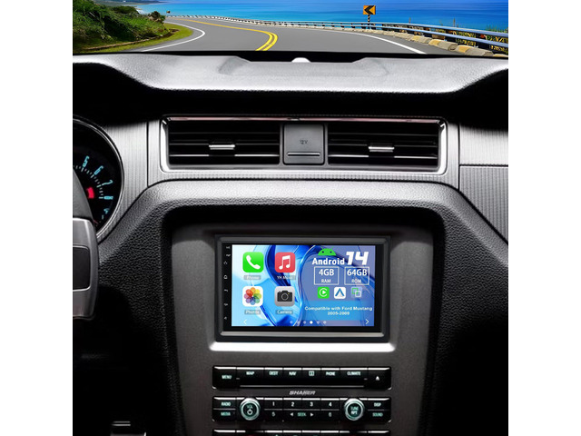 Double Din Car Stereo Upgrade Radio for Ford Mustang 2005-2009 Android 14 4G+64G 7' Touchscreen Wireless Carplay Android Auto GPS WiFi Bluetooth...