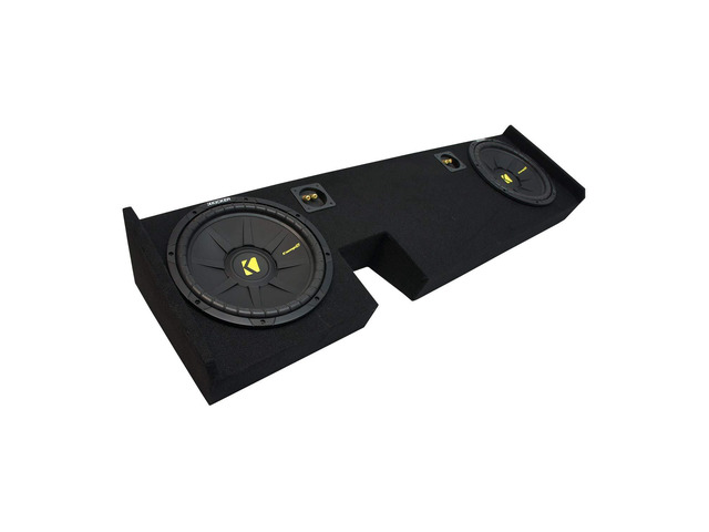 CompC CWCS104 Dual 10' Sub Box Fits 2009-2014 Ford F-150 Super Cab 10 inch subwoofer enclosure bundle, deep behind-seat bass, space-saving truck...