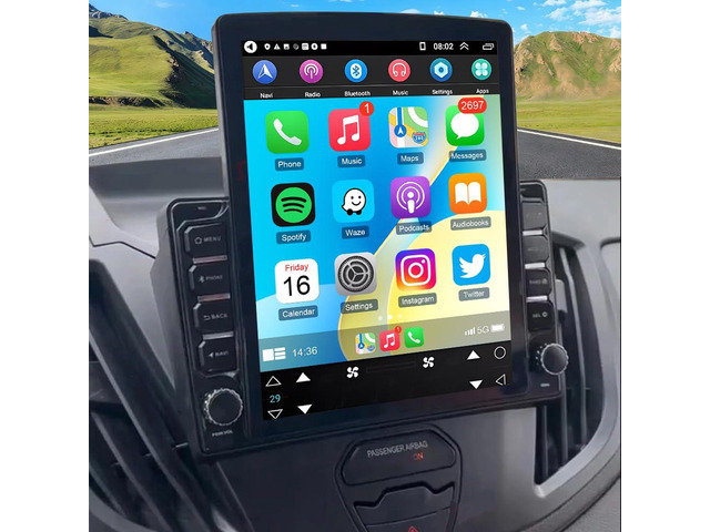 Android 13 Double Din Car Stereo Radio for Ford Transit Custom 2013-2019 with Wireless Carplay Android Auto 9.7 in Touchscreen for Transit Custom...