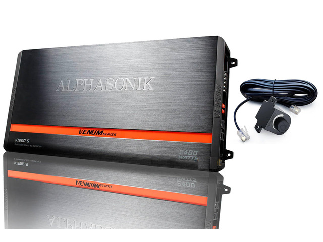 V1200.5 Venum Series 2400 Watts Max 5-Channel Car Amp with Power Plant Chip 4-Way Protection Circuitry Multi-Channel Bridgeable Class A/B Amp with...