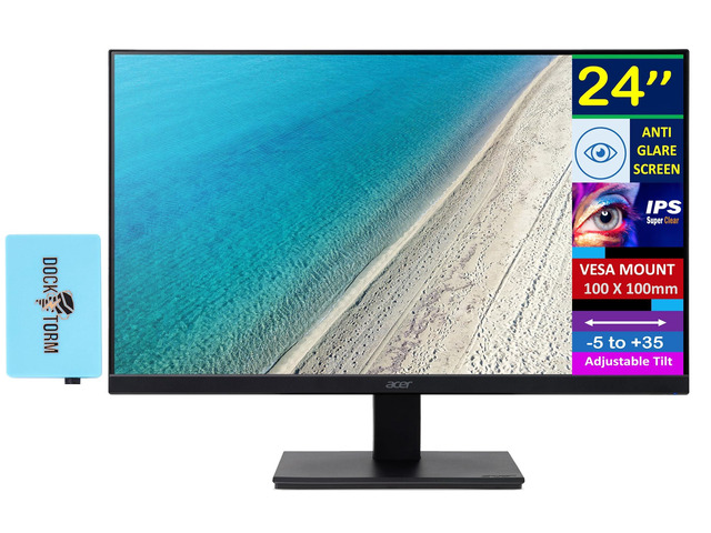 24' Vero V247Y Gbmix FHD IPS Monitor with 4 ms Response Time (2-Pack) Anti-Glare, Adaptive Sync, Integrated Speakers, VESA Mount (100mm) & DKZ...