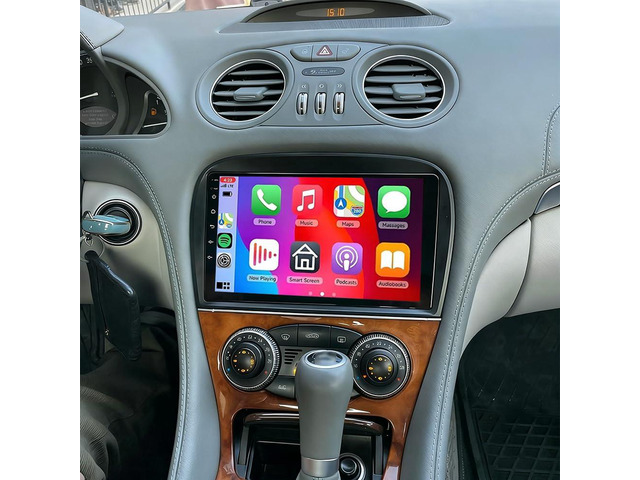 9 inch Android 14 Double Din Car Radio Stereo for Mercedes SL63 SL65 SL500 R230 SL350 SL500 2005-2012, 4+64G Touchscreen Car Radio with Wireless...