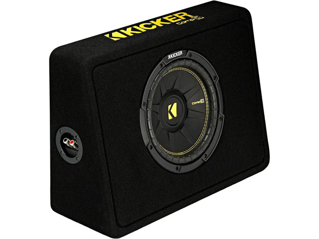 TCWC102 CompC 10' Subwoofer in Thin Profile Enclosure 2-Ohm Shallow behind-seat truck box, forced-air cooled woofer, big bass from minimal...