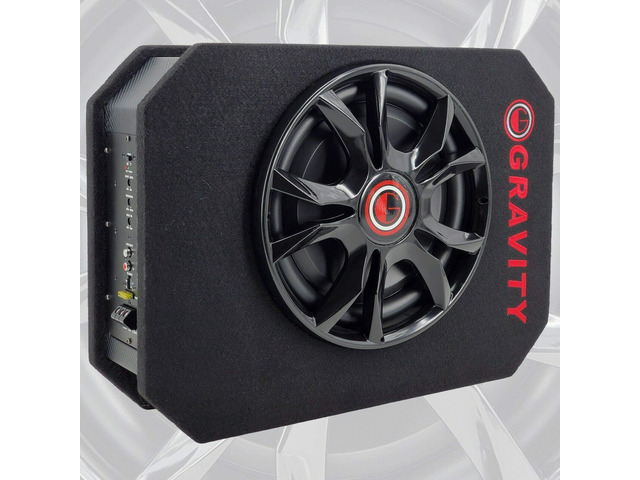 GSC-W12P 1200 Watts Max Power 600W RMS 12 Inch Car Audio Compact Under Seat Slim Powered Stereo Subwoofer Enclosure 12' Elite Sub Great for All...