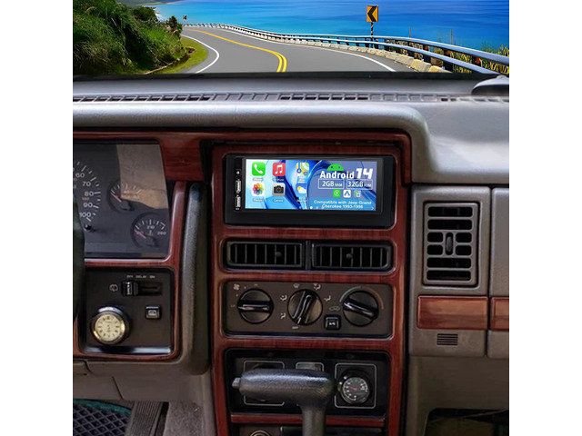 Android 14 Double Din Car Stereo Upgrade Radio for Jeep Grand Cherokee 1993-1998,6.86' Touchscreen Wireless Carplay Android Auto GPS WiFi Bluetooth...