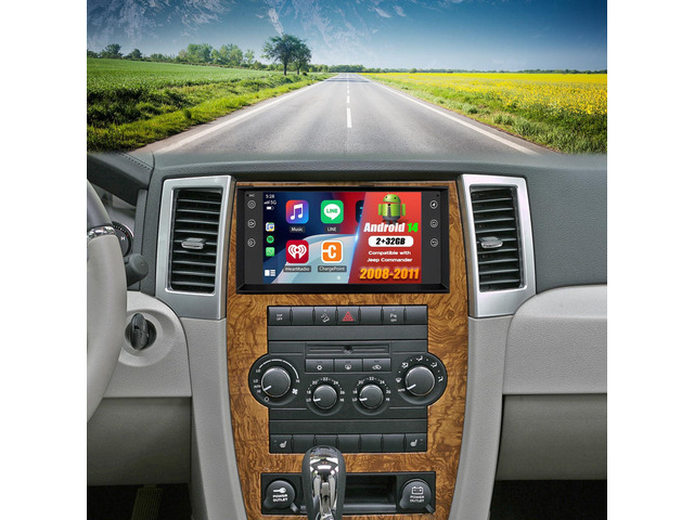 Double Din Car Stereo Upgrade Radio for Jeep Commander 2008-2011 Android 14 2G+32G 7' Touchscreen Wireless Carplay Android Auto GPS WiFi...