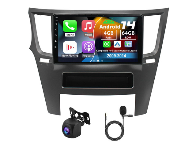 Android 14 Double Din Car Radio for Subaru Outback Legacy 2009-14 4G+64G 9' Touch Screen Car Stereo with Wireless Carplay Android Auto GPS WiFi...