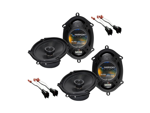 Fits 1999-2004 Ford F250 F350 5x7 6x8 Speakers with Harness 225W factory replacement upgrade package, plug-and-play truck install, HA-R68 series...