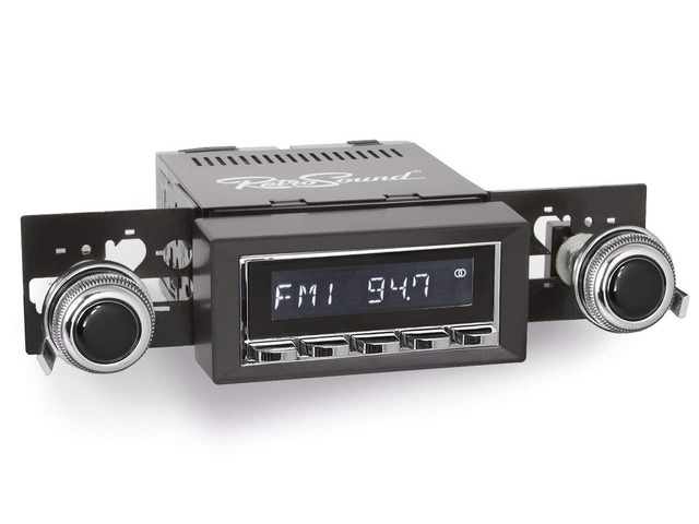 Retro Manufacturing Laguna Radio with Chrome Face, 53P-73P Knobs, and Vintage Overlay LAC-M1-216-53P-73P-SCP
