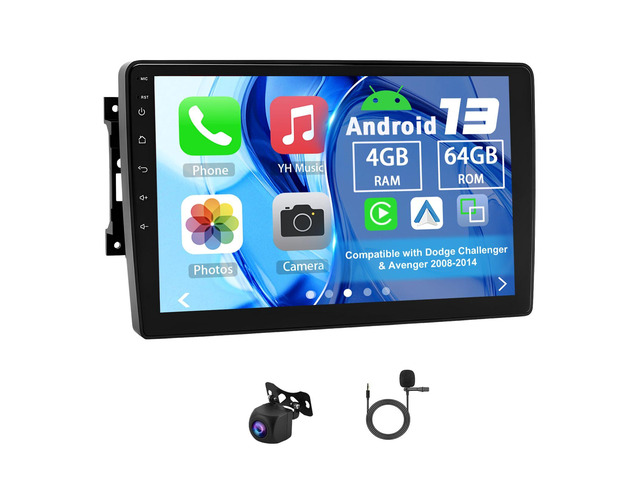 Double Din Car Radio for Dodge Challenger & Avenger 2008-2014 Android 13 4G+64G 10' Touch Screen Car Stereo with Wireless Carplay Android Auto...