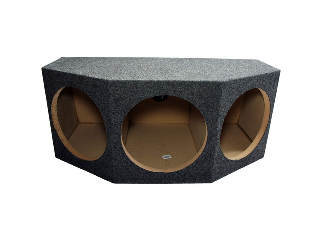 Triple 12' Inch Subwoofer Box Sealed Rear Angle 3 Sub Enclosure ASC 312H Huge trunk-filling bass, 3 hole design for your choice of drivers,...