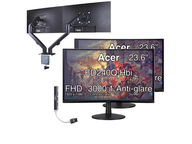 Nitro 24' Monitor, FreeSync 100?Hz FHD 1500R Curve ZeroFrame Design with 1ms Response Time, VESA Mount (100mm), VGA, HDMI & Dockztorm USB Port...