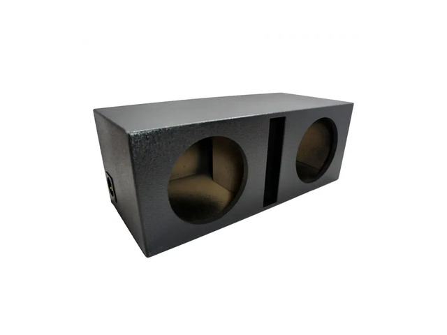 Dual 12' Inch Vented Subwoofer Box Armor Coated Ported Sub Enclosure - ASC Rugged bedliner-style finish resists scuffs, twin woofer bass cabinet,...