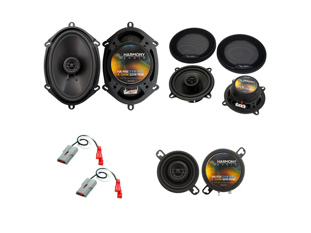 Fits Ford Mustang 1987-1993 Speaker Replacement with Harness Front and rear upgrade set for fox body models from 1990, wiring plug-in factory...