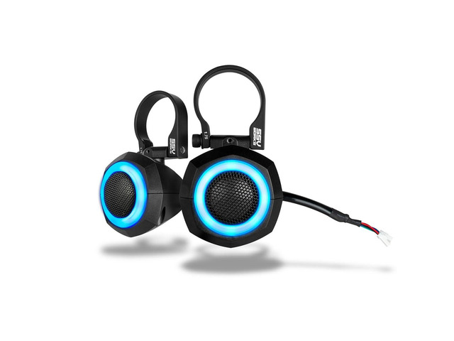Universal 1' Cage-Pod Tweeters w/RGB Ring for UTV Audio (Pair) Plug-&-Play Systems and Compatible with Custom or Other Brand Audio Kits,...