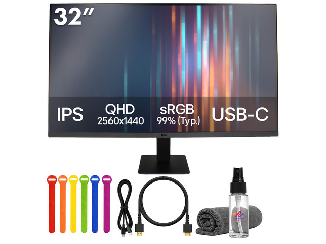 32U631A-B 32' QHD (2560×1440) Monitor Bundle IPS Display, 100Hz Refresh Rate, 5ms Response, HDR10, Reader Mode, Flicker Safe, USB-C, HDMI &...