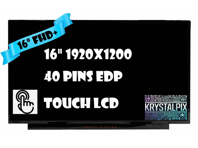 New LCD Display FITS- Replacement LCD 5D11K06188 N160JCN-ELK C1 REV. C1 for Lenovo Display 16' FHD+ 1920X1200 WUXGA LCD Touch Screen Display New