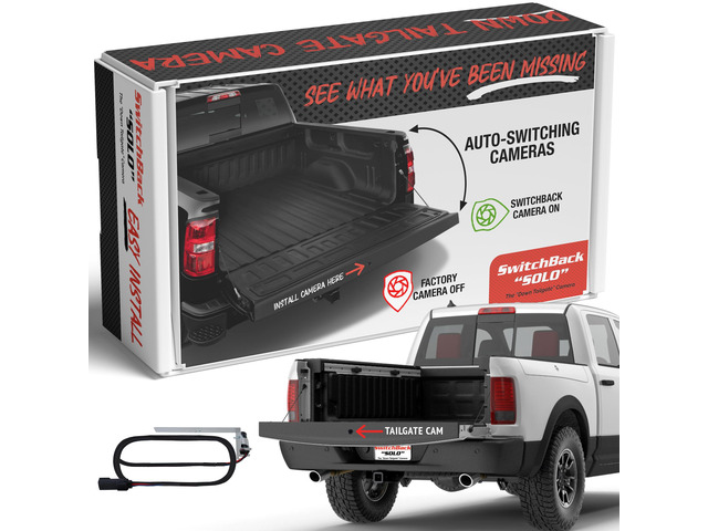 Switchback Solo Down Tailgate Backup Camera for Truck Back Up Camera Plug & Play (Dodge, RAM 2013-2018 and 2019-2022 1500 Classic)