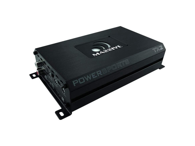 TX2 4-Ohm Full-Range Bluetooth Marine Amplifier 120W RMS Waterproof Amp, Wireless Audio, Compact Class D Power for Boats, UTV, ATV & Outdoor Systems