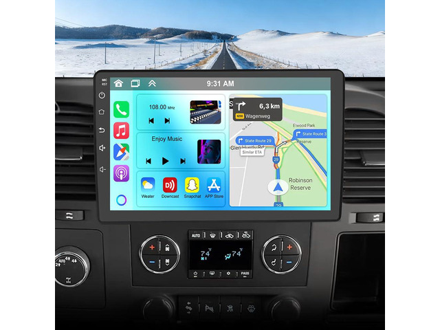 2G+64G Car Stereo for Chevy Silverado 1500 2500 3500 2008-2013 with Wireless CarPlay and Android Auto, 10.1' Touschscreen Android 14 Double Din Car...