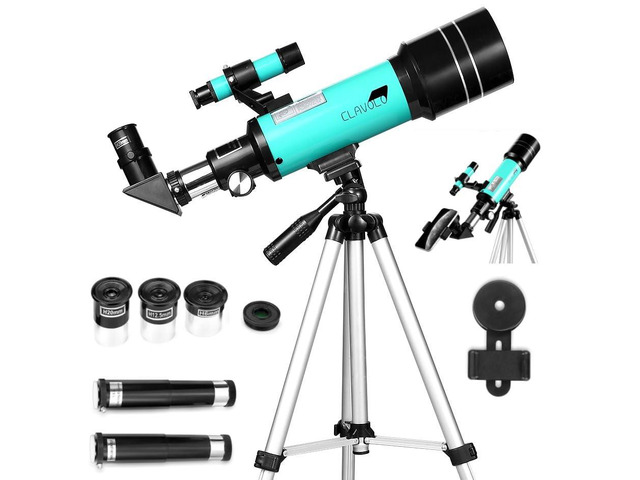 Telescope 70mm Aperture for Kids & Astronomy Beginners, Travel Telescope with Adjustable Tripod & Phone Adaper, Magnification 20X200X