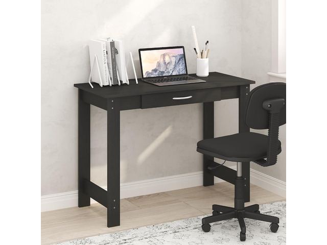 Jaya Desk, 39.2 Wide Computer Desk with Drawer, Darkwood