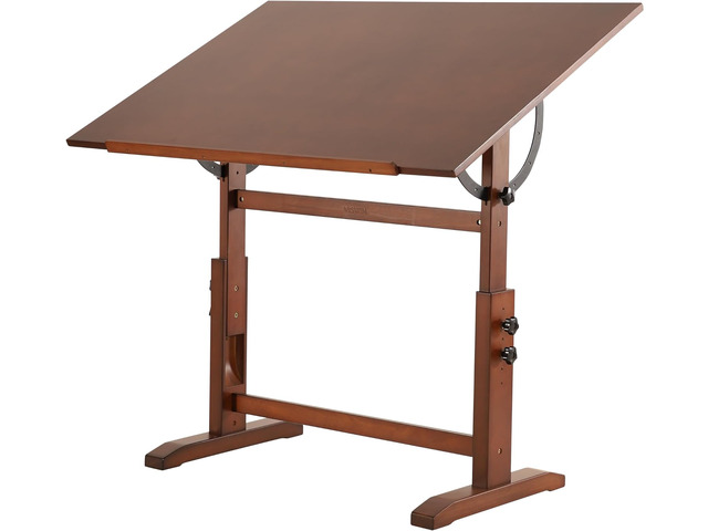 Wood Drafting Table for Adults, 30' X 42' Extra-Large Drawing Table with Adjustable Height & Angle for Art Studio, Solid Pine Wood Artist Desk for...