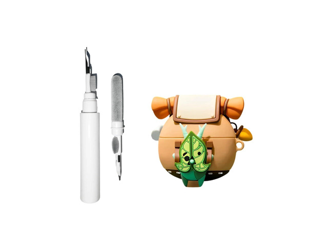 [3 in 1] Silicone Korok Case Compatible with Airpods 2/1 with Keychain Cute Anime Yahaha Shockproof Protective Cover for Women Men with Cleaning Kit