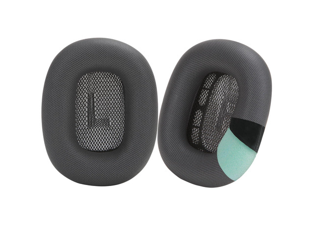 Upgraded Silicone Ear Cushions for AirPods Max Headphones, Protein Leather Covered Ear Pads with Silicone & Memory Foam and Magnet (Black)