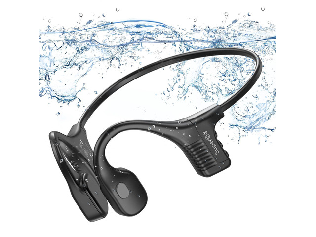 Bone conduction headphones swimming underwater IPX8 waterproof headsets bluetooth wireless built in 32GB MP3 player multi-point connection magnetic...