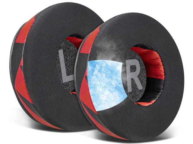 Cooling Gel Earpads Replacement for Skullcandy Cassette On-Ear Wireless Headphones, Ear Pads Cushions with Ice Silk Fabric, High-Density Foam - Red...
