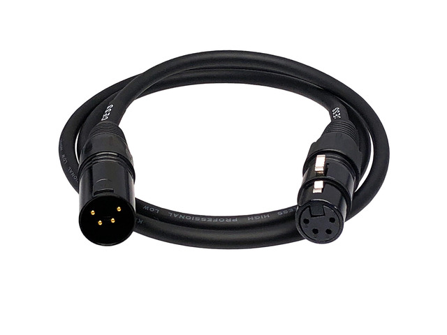 4-Pin XLR Male to Female Balanced Extension Cable, 3 ft, 1 Cable