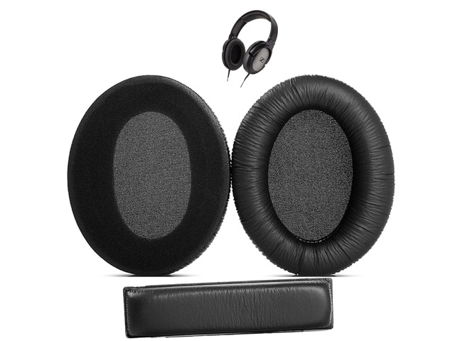 HD206 Earpad Headband Replacement for Sennheiser HD 206 HD201 HD180 Headset Ear Pads Cushions with Protein Leather & Memory Foam Covers - Black