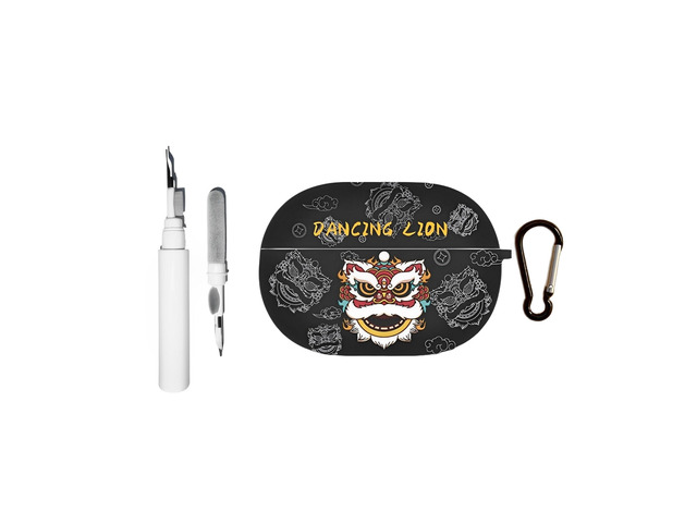[3 in 1] Cute Case Compatible with SHOKZ OpenDots ONE/OpenDots 2 with Keychain and Cleaning Kit,Soft IMD Animal Lion Design Shockproof Cover for...