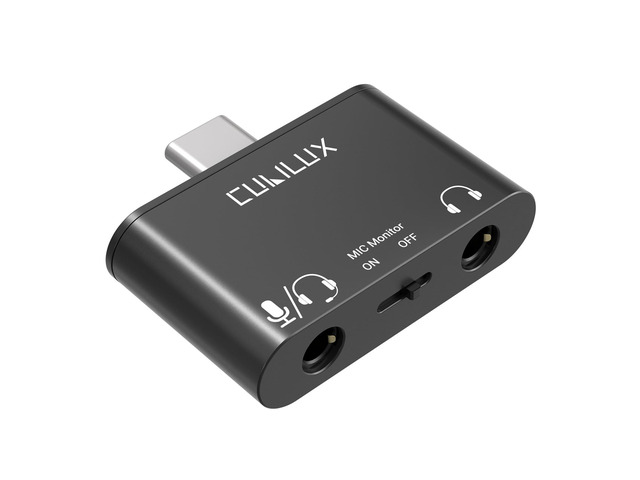 USB C to TRRS MIC Adapter with Monitor, Type C Headphone Microphone Splitter, 3.5mm Audio MIC Connector for iPhone 17/16/15, iPad Pro 13/12.9/11,...