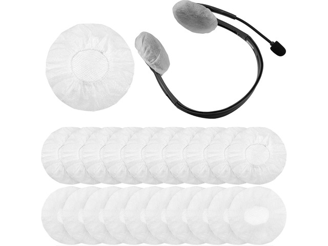 300 Pcs White Disposable Headphone Covers Non-Woven Sanitary Earpad Covers For Most On-Ear Headphones, 6.5 cm