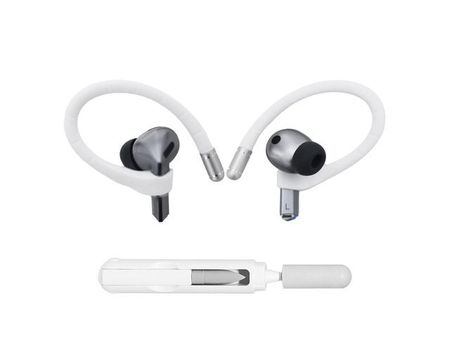 Titanium Alloy Ear Hooks for Samsung Galaxy Buds 3 Pro & Buds 3 Silicone Sports Ear Hooks with Anti-Lost Lanyard & 3in1 Cleaning Kit, Secure Fit...