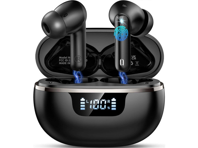 Wireless Earbuds, Bluetooth 5.4 Headphones In Ear with 4 ENC Noise Cancelling Mic, 50H Playtime Bluetooth Earbuds Stereo Bass, IP7 Waterproof...