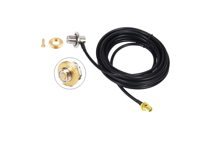 SMA Female to UHF Female S0239 Right Angle Cable RG58 16 feet with NMO Conversion Adapter for Two-Way CB Mobile Radio, Radio Antenna